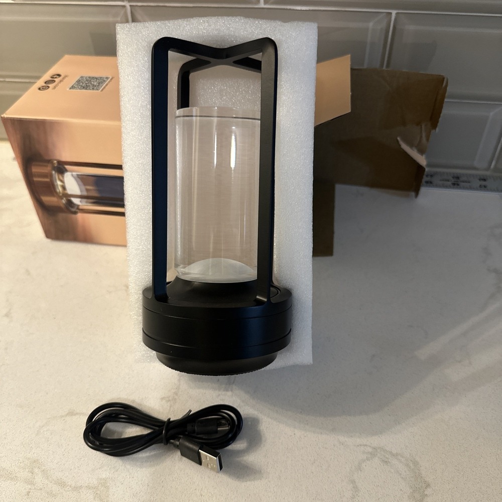 Klarako Crystal Lantern Lamp–Modern Cordless Rechargeable Bedside & Outdoor NEW